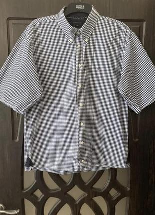 Шикарная, рубашка, мужская, 100% коттон, в клетку, от дорогого бренда: hilfiger👌