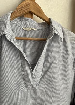 Сорочка блуза оверсайз h&amp;m льон котон4 фото