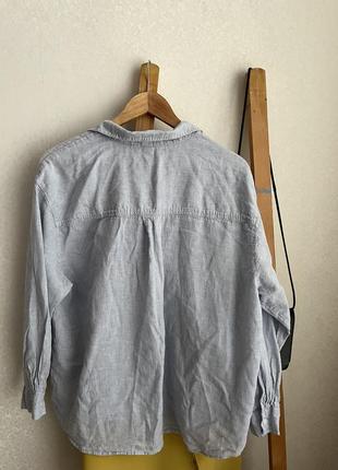 Сорочка блуза оверсайз h&amp;m льон котон6 фото