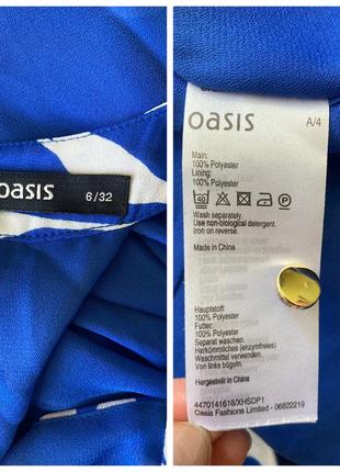 Oasis 6/32 xxs/xs/s романтична святкова вечірня максі зі спідницею плісе  синя в білий рослинний квітковий принт сукня9 фото