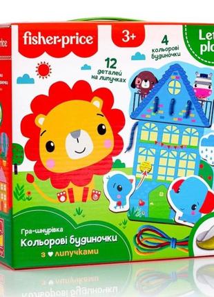 Гра-шнурівка «fisher-price. кольорові будиночки», vladi toys vt5303-261 фото