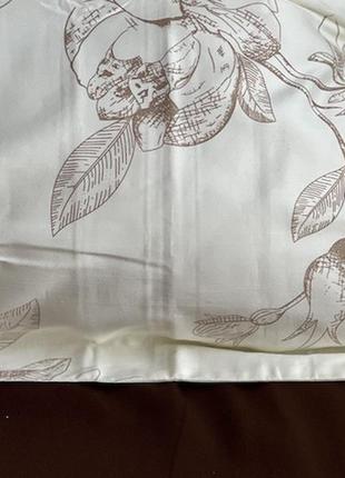 Комплект постільної білизни сімейний brown blossom з натурального сатину  150х210 см 2 шт3 фото