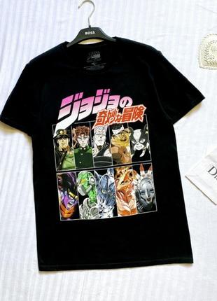 Jojo’s bizarre adventure
невероятные приключения джоджо черная хлопковая футболка унисекс с принтом аниме  размер s
