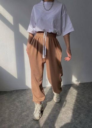 Спортивні штани вільні оверсайз джоггери чорні бежеві білі сірі трендові стильні