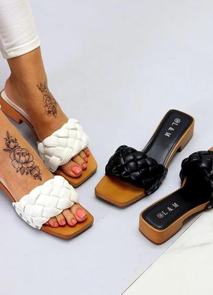 Женские трендовые шлепанцы l&m 0575 черные
