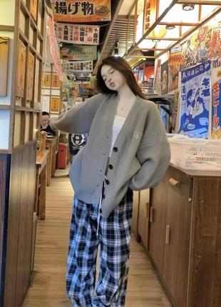 Брюки палаццо вільного крою в клітинку штани широкі прямі на високій посадці стильні базові чорні червоні3 фото