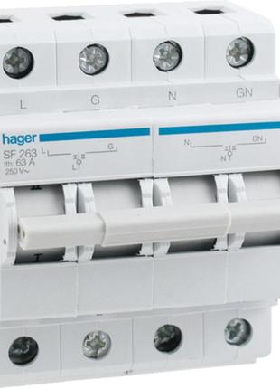 Sf263 переключатель ввода резерва 1р+n 63а/250в,4м hager