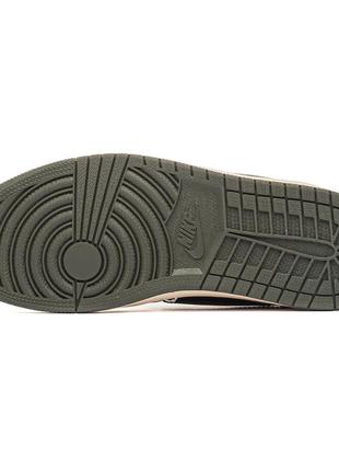 Чоловічі кросівки nike air jordan 1 low og x travis scott olive9 фото