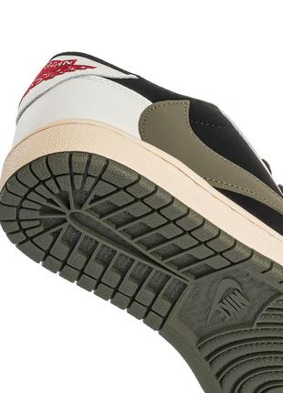 Чоловічі кросівки nike air jordan 1 low og x travis scott olive8 фото