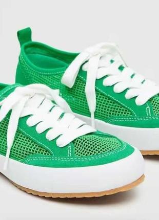 Замшеві кеди mango зі вставками сітки — 36, 37, 38, 39, 40, 41