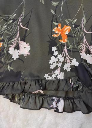 Женские короткие шорты высокая талия складками рюшами батал большого размера цветочный7 фото