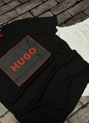 Мужской костюм футболка шорты hugo boss на лето3 фото