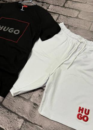 Чоловічий костюм футболка шорти hugo boss на літо6 фото