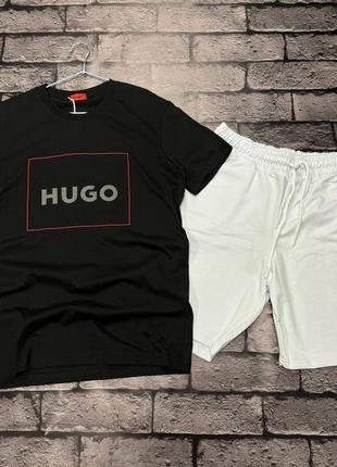 Мужской костюм футболка шорты hugo boss на лето2 фото