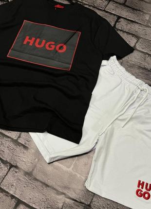 Мужской костюм футболка шорты hugo boss на лето5 фото