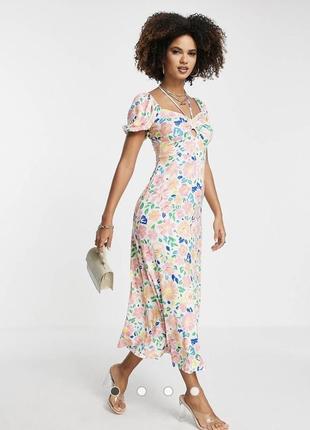 Длинное платье в цветочный принт asos l3 фото