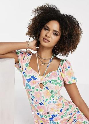 Длинное платье в цветочный принт asos l5 фото