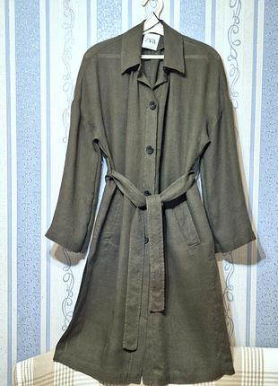 Тонкое льняное платье zara