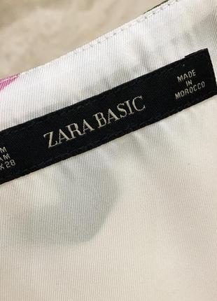 Блуза сатинова під шовк zara satin flowy floral print blouse size m4 фото