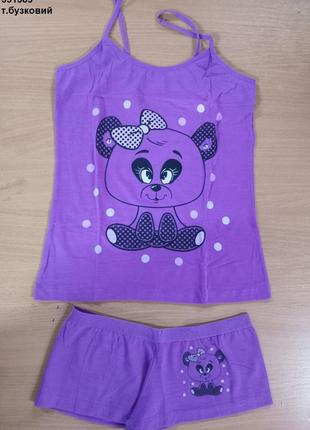 Комплект жіночий бузковий майка труси