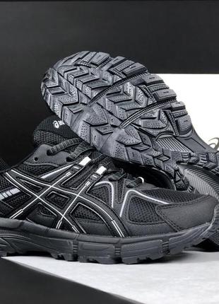 Женские кроссовки asics gel-kahana 8 black white ассикс черного с белым цветами