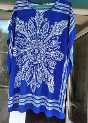 Синя василькова блузка майка xl-3xl