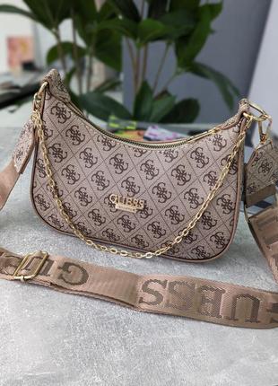 Актуальная фирменная женская сумка-багет guess сумка на плечо кожаная удобная женская женская сумка багет сумка хобо