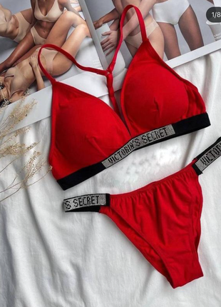 Victoria’s secret комплект со стразами из мягкого стрейчкотона