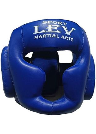 Шлем-маска тренировочная каратэ lev sport профи l стрейч синий
