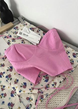 Топ корсет zara на завʼязках s 36 xs 34