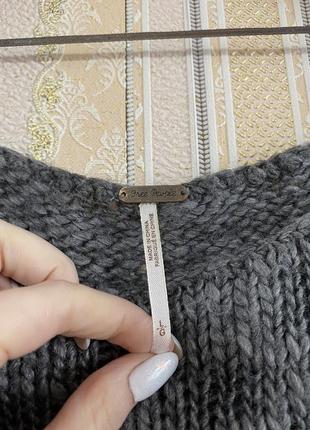 Стильний в'язаний сірий светр оверсайз, полушерстяной свитер7 фото