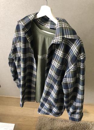 Последние! клетчатая рубашка удлиненный хлопок коттон клетка под zara mango h&m фланелевые красная зеленая синяя коричневая