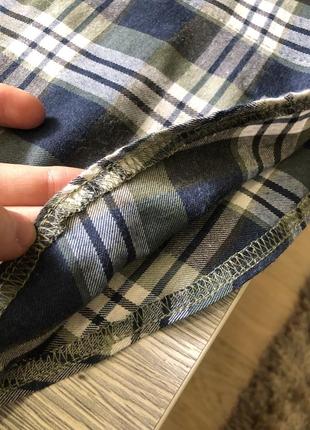 Последние! клетчатая рубашка удлиненный хлопок коттон клетка под zara mango h&m фланелевые красная зеленая синяя коричневая4 фото