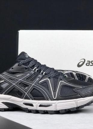 Asics gel-kahana 8 кроссовки мужские акс весенние летние демисезонные низкие кожа кожа кожаные сетка легкие текстильные топ качество черные с белым4 фото