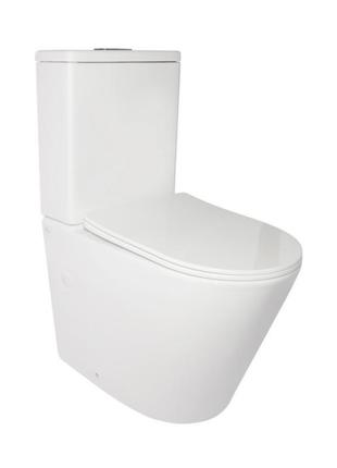 Унитаз-компакт qtap stork/swan безободковый с сиденьем soft-close qt15222179w