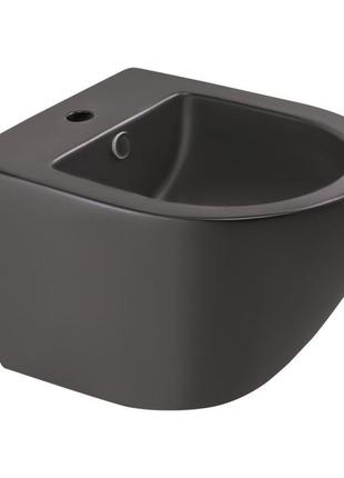 Биде подвесное qtap robin 495х370х325 matt black qt1355046fmb
