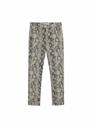 Брюки скинни с принтом рептилии mango брюки серые в змеиный принт женские вискозные