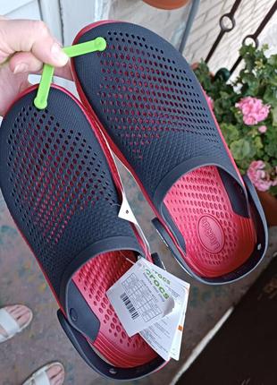 Сабо, клоги мужские крокс crocs literide 360 clog цвет синий/красный.5 фото