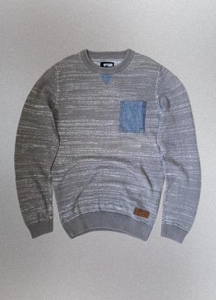 Плотный хлопковый свитер джемпер с карманом your turn1 фото