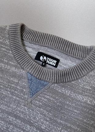 Щільний бавовняний светр джемпер з кишенею your turn3 фото