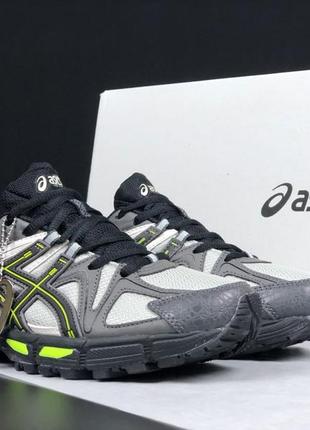 Мужские кроссовки asics gel-kahana 8 grey light green ассикс серого с салатовым цветами3 фото