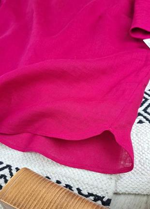 Брендовая льняная натуральная розовая блуза massimo dutti🩷3 фото