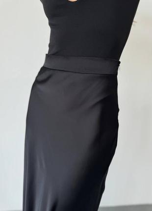 Довга сатинова спідниця, длинная сатиновая юбка8 фото