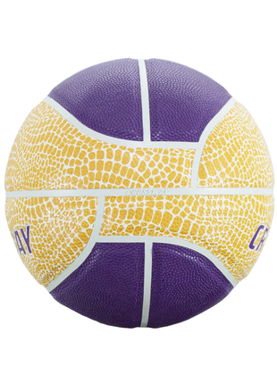 Баскетбольный мяч crossway полиуретановый 7 фиолетовый с желтым2 фото
