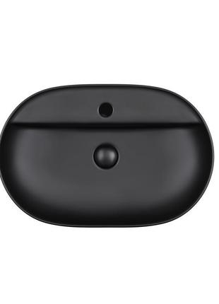 Раковина-чаша qtap scorpio 610x400x120 matt black с донным клапаном qt142203mbmb