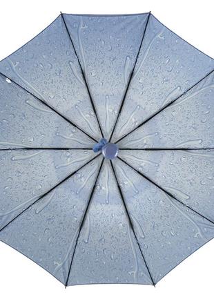 Женский зонт полуавтомат "капли дождя" от s&l на 10 спиц, голубой, 01605р-3