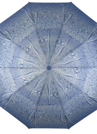 Женский зонт полуавтомат "капли дождя" от s&l на 10 спиц, голубой, 01605р-3