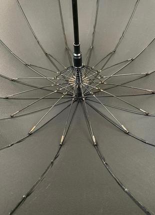 Полуавтоматический мужской зонт-трость на 16 спиц от toprain, черный, 01003-1