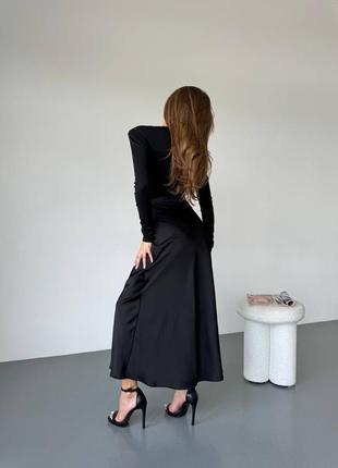 Довга сатинова спідниця, длинная сатиновая юбка10 фото