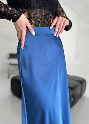 Довга сатинова спідниця, длинная сатиновая юбка2 фото